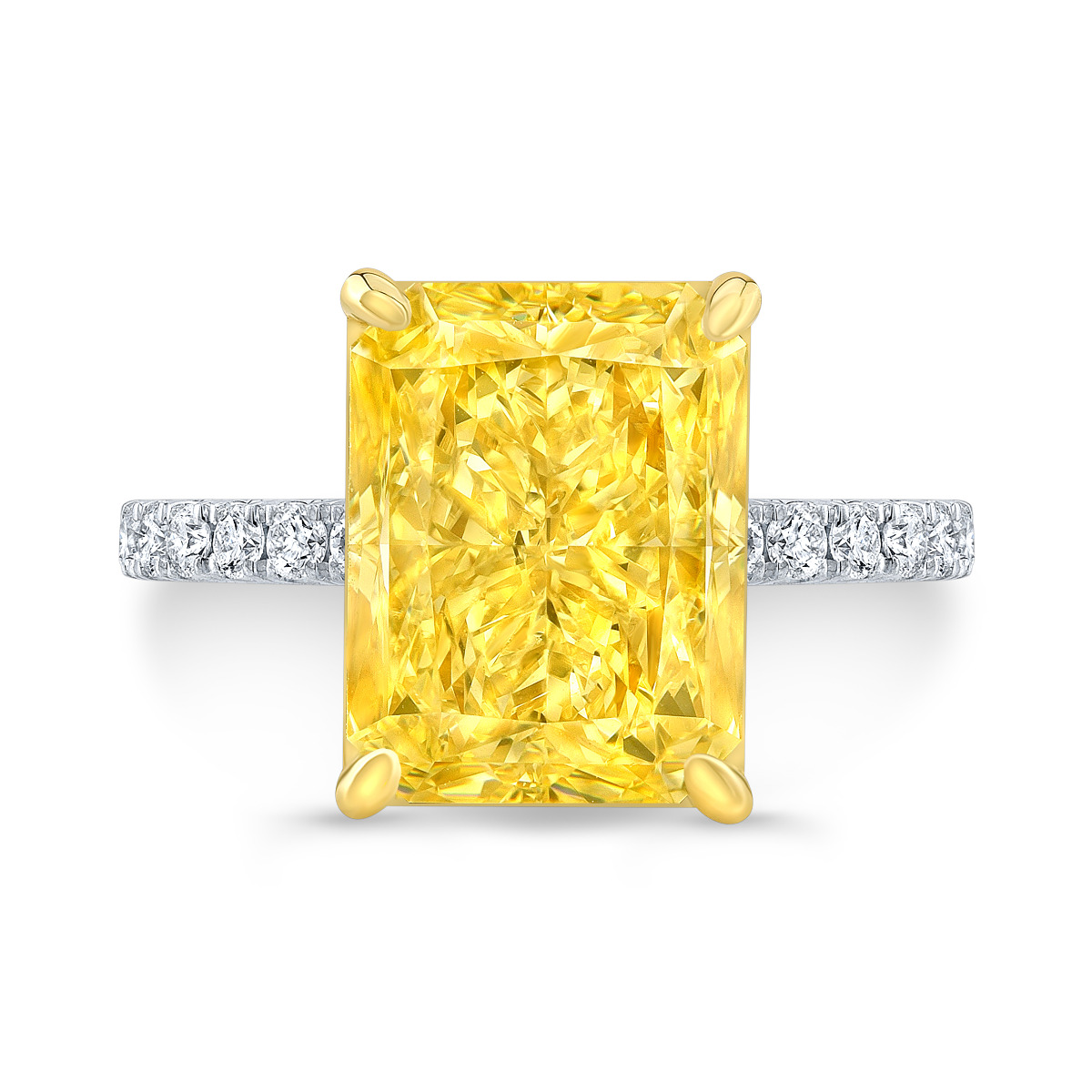 Thin Hidden Halo Pave Diamond Engagement Ring