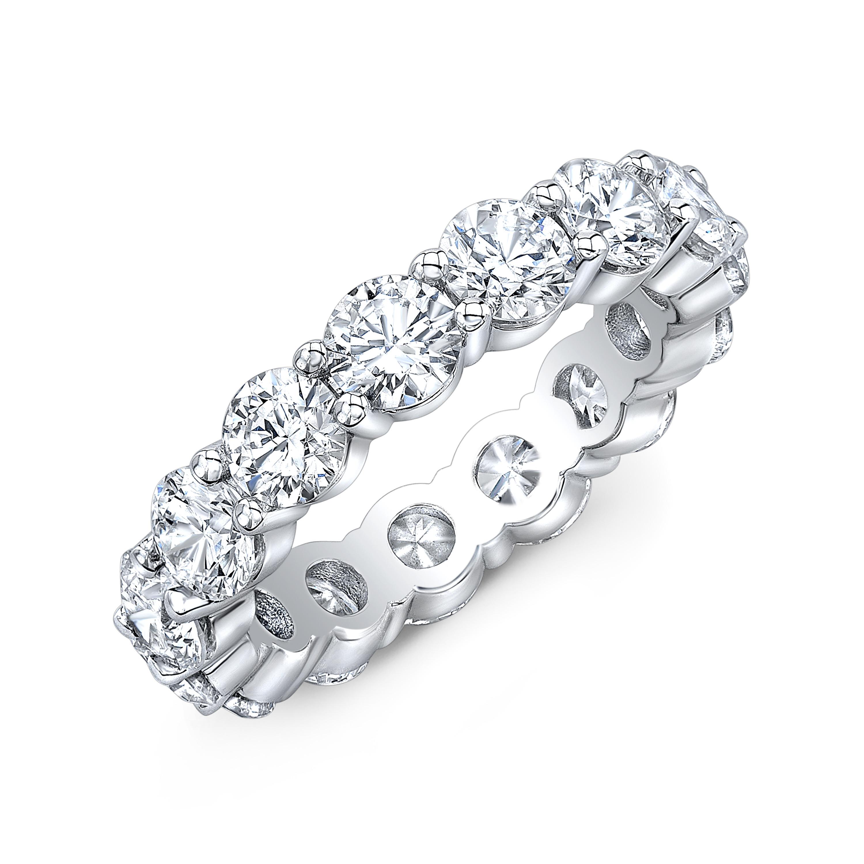 6 Carat Round Diamond Eternity Band In White Gold