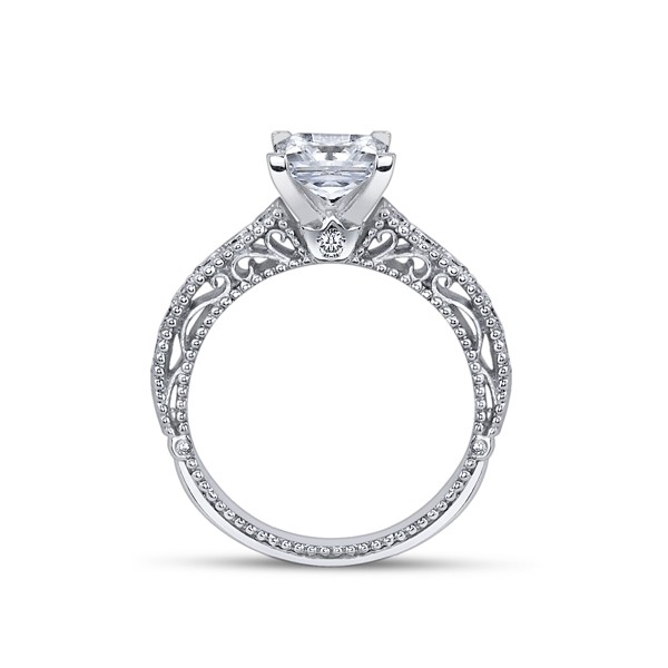 1.6ct. Princess cut Natural Diamond Verragio Vintage Engagement Ring ...