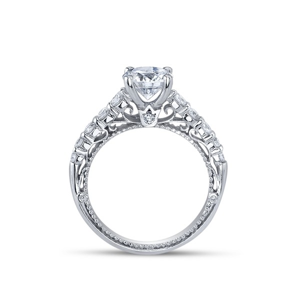 2.55ct. Cushion cut Natural Diamond Verragio Shared Prong Bridal ...