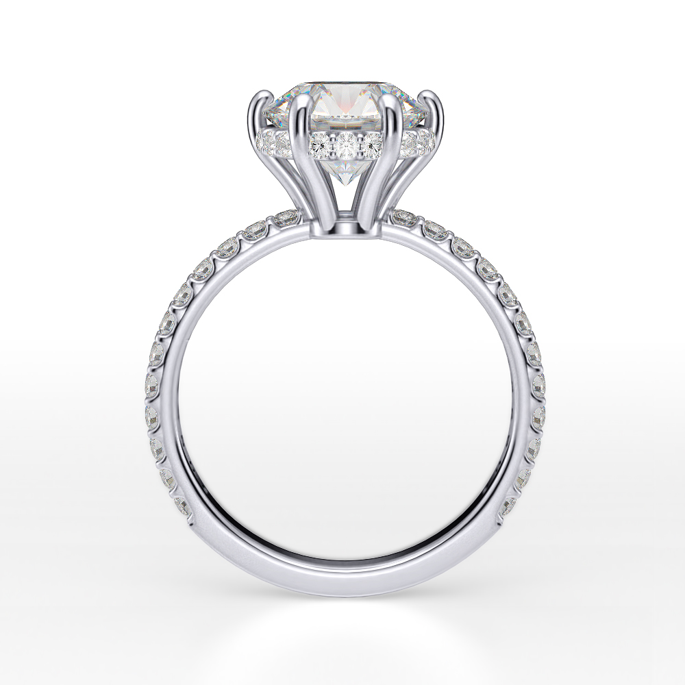 Under Halo Pave Diamond Engagement Ring